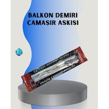 25x60 - 681 - Balkon Askılığı Kare Demir Uyumlu Hava Dalı - Ece-umay - Çamr Askısı Beyaz