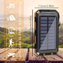 El Feneri Usb Tip-c Mikro Arayüz Pusula İle 8000 Mah Taşınabilir Güneş Cep Telefonu Pil Paneli Şarj Cihazı Yeşil