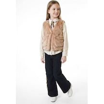 Xo Kids Kız Çocuk Folarlı 3lu Alt Üst Takım 7-14 Yaş 3953-4953 Bej