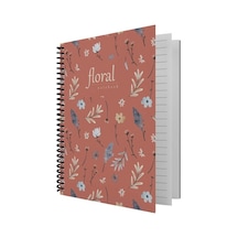 Dilman Defter Floral Serisi 16x22 80 Yp Kareli 6405 Çok Renkli