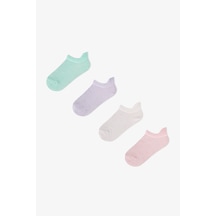 Penti Kız Çocuk Puff Hearts 4lü Patik Çorap Çok Renkli