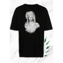 Flood Of Style Oversize Mitoloji Bereket Tanrıçası Demeter Baskılı Siyah Tişört