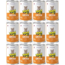King Et Parçacıklı Tavuklu Yavru Kedi Konserve 400 Gr 12 Adet