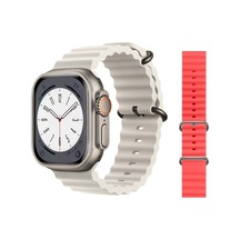 GS8 Watch 8 Ultra Akıllı Saat Beyaz Watch 2.02 Inc Kırmızı Slikon1 Kordon Hediye (İthalatçı Garantili)