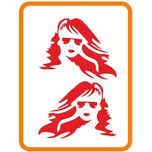 Madonna 2 Adet Sağ-sol Takım Ticari Araç Oto Sticker 40 30 Cm Kırmızı
