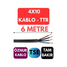 Öznur 4x10 Ttr Kablo Metre Seçenekli Siyah - 6 Metre