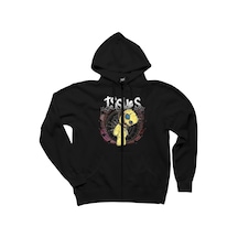 Korn Issups Siyah Fermuarlı Kapşonlu Sweatshirt