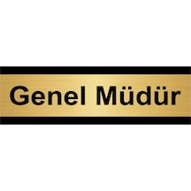 Genel Müdür 5x20cm Altın Renk Metal Yönlendirme Levhası
