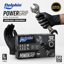Dolphin Nitril Powergrip Ekstra Kalın Elmas Dokulu İş Eldiveni L 50'li Paket