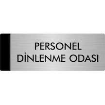 Metal Yönlendirme Levhası, Departman Kapı Isimliği Personel Dinlenme Odası 5x20 Cm Gümüş Renk