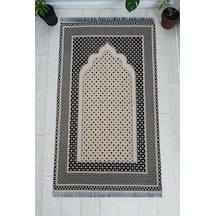 Mihraplı Yıldız Desenli Goblen Seccade - Siyah Siyah