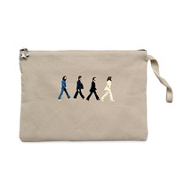 The Beatles Abbey Road Cartoon Krem Clutch Cüzdan / El Çantası Krem
