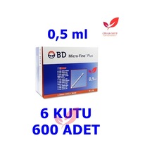 (100'Lu 6 Kutu) 0.5 Ml Bd Micro-Fine Plus İnsülin Enjektörü