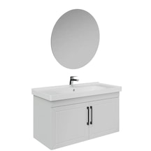 Creavit D20 100cm Kapaklı Yuvarlak Ayna Banyo Takımı