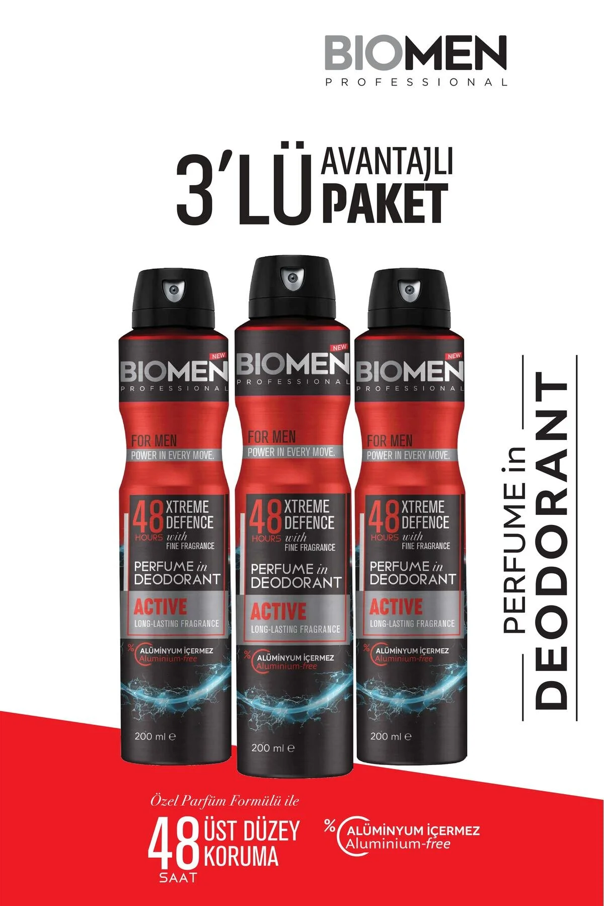 Perfume İn Deodorant For Men Active 3x 200 Ml