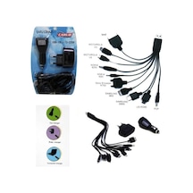 Sarj Cihazı Çok Uclu 10 Lu + Usb 12v - 220v
