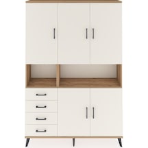 Arges Dolap 7 Raflı 4 Çekmeceli 5 Kapaklı 132x30x195 Çam-ayta... Çam