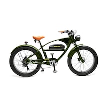 Bisan Rider Elektrikli Bisiklet 46 Cm Disk Fren 26 Jant 7 Vites Haki Siyah Haki Yeşili Haki