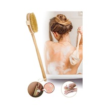 Ahşap Saplı Doğal At Kılı Selülit Fırçası Peeling Masaj Fırça Banyo Fırçası