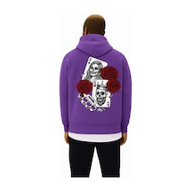 Benroma Baskılı Over Size Unisex Sweat Mor