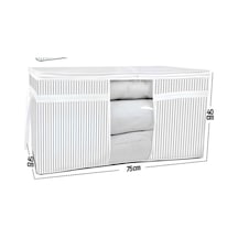 2 Adet Pencereli Yastık Yorgan Hurcu Büyük Boy 75x40x40 Cm 75 X 40 Kumaş Gri Tr Diğer