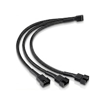 4 Pin Fan Çoklayıcı Y Kablo - 1 Den 3 E Splitter - 1x 4-pin + 2x 3-pin Çıkış - 4 Pin Pwm / 3 Pin Dc Uyumlu - 26 Cm