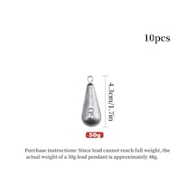 Topshop1 50g 10 Adet Kurşun Ağırlık Seti, Tatlı Ve Tuzlu Su Balıkçılığı İçin