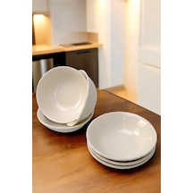 Digithome Mercan 6 Lı Porselen Servis Salata Kasesi Çerezlik 13 Cm Beyaz C1-1-421