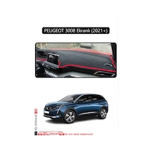 Peugeot 3008 Ekranlı 2021+ Torpido Koruma Halısı Siyah Kenar