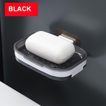 Siyah Kendinden Yapışkanlı Çift Katmanlar Sabun Kutusu Mutfak Aletleri Banyo Organizatör