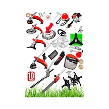 Turbo Motor 10parça Benzinli 52cc Benzinli Yan Tırpanı Ot Biçme,çit Budama Dal Kesme,çapa Full Set