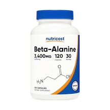 Nutricost Beta-alanine Capsules 3400mg, 120 Caps 30 Serv Aromasız