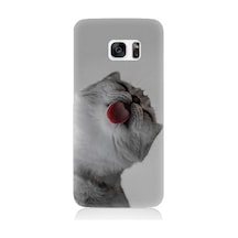 Samsung Galaxy S7 Uyumlu Dilini Çıkaran Kedi Desenli Silikon Kılıf