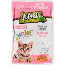 4 Adet Jungle Pouch Tavuk Parçalı Yavru Kedi Maması 100 Gr