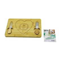 İbico İ22-236 Kahvaltı Peynir Sunum Pano 19x28.8x1.4cm 2-bıçak Sağda-solda D.gen Kalpli Ahşap Bambu Diğer