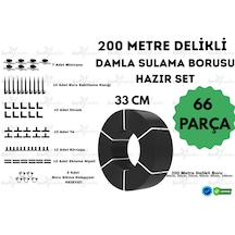 Lovemygarden 200 Metre Kendinden 33cm Delikli Damla Sulama Borusu Ve Sulama Seti - Ø16 Mm