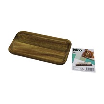 Akasya Dikdörtgen Ahşap Servis Sunum Tepsi - Tahtası Mini Tepsi 25 X 14 X 1.4cm 5580