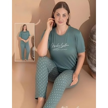 Boyraz Kadın Milan Büyük Beden Bisiklet Yaka Kısa Kol İnce Pijama Takımı 11061 - 1 Adet 001