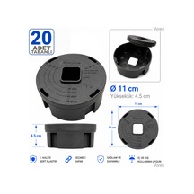 Vorex 20 Adet 11 Cm Tabanlı Yuvarlak Kamera Buatı Geçmeli Kapaklı 56-70-84-101 Mm Ip Dome
