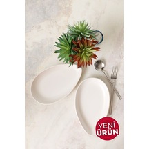 Keramika Mat Beyaz Serenity Kayık Tabak 24 Cm 2 Adet 022 Beyaz