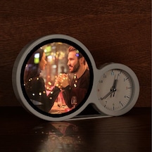 Kişiye Özel Fotoğraf Baskılı Saatli Sihirli Led Ayna