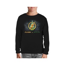 Flash Vs Arrow Siyah Çocuk Sweatshirt Siyah