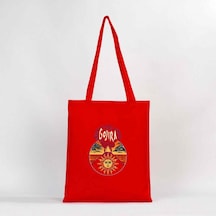 Gojira Design Kırmızı Gabardin Bez Çanta