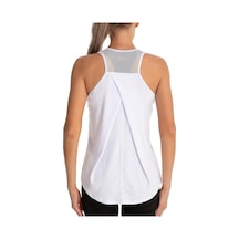 Ghassy Co. Kadın Cross Üst Sırt File Detaylı Antrenman Yoga Spor Atlet Tank Tops 1783 001 Beyaz