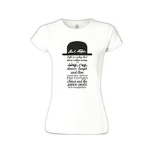 Charlie Chaplin - Curtain Beyaz Kadın Tshirt 001
