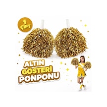 1 Çift 2 Adet Altın Renk 23 Nisan 19 Mayıs 29 Ekim Okul Gösteri Ponponları +0