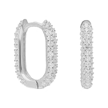Dikdörtgen Zirkon Küpe 718898 Silver