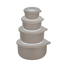 Qlux L-00989 Bowl Kapaklı Kase Ve Saklama Kabı Set 4 Adet Set 900ml+500ml+250ml+100ml - 18'li Paket Diğer