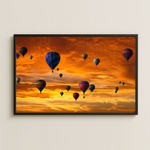 Günbatımı Ve Balonlar Uv Baskılı Renkli Gökyüzü Pvc Tablo