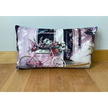 Bisiklet Desenli Dekoratif Yastık Kılıfı 35*55 cm